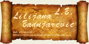 Lilijana Badnjarević vizit kartica
